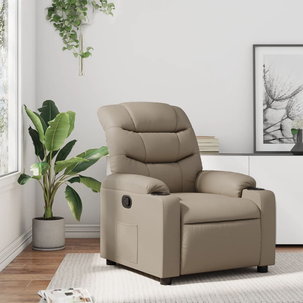 Fauteuil verstelbaar kunstleer cappuccinokleurig