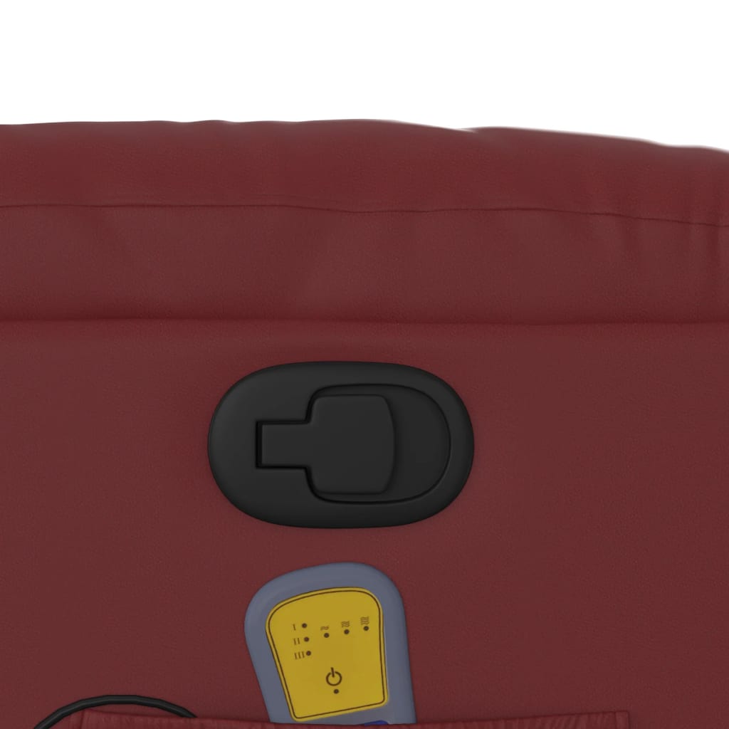 Massagestoel verstelbaar kunstleer wijnrood