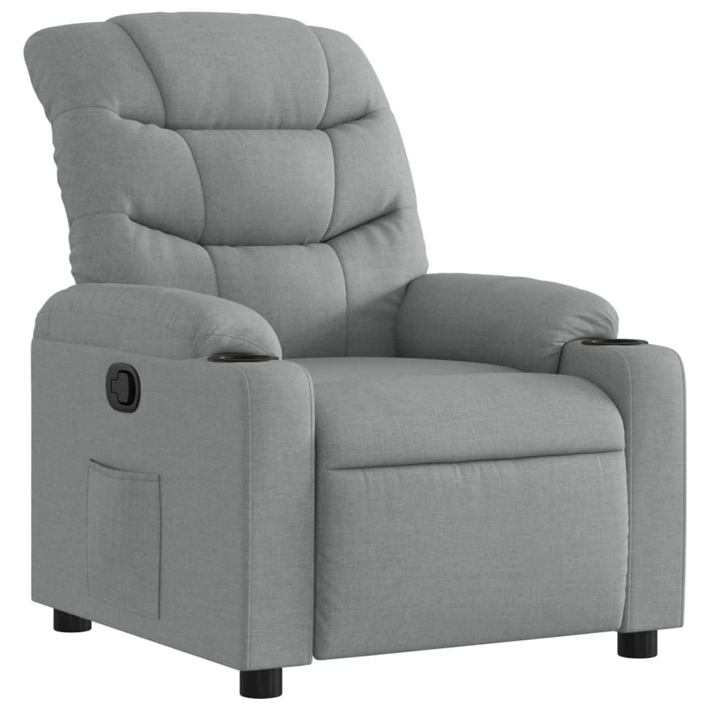 Fauteuil verstelbaar stof lichtgrijs