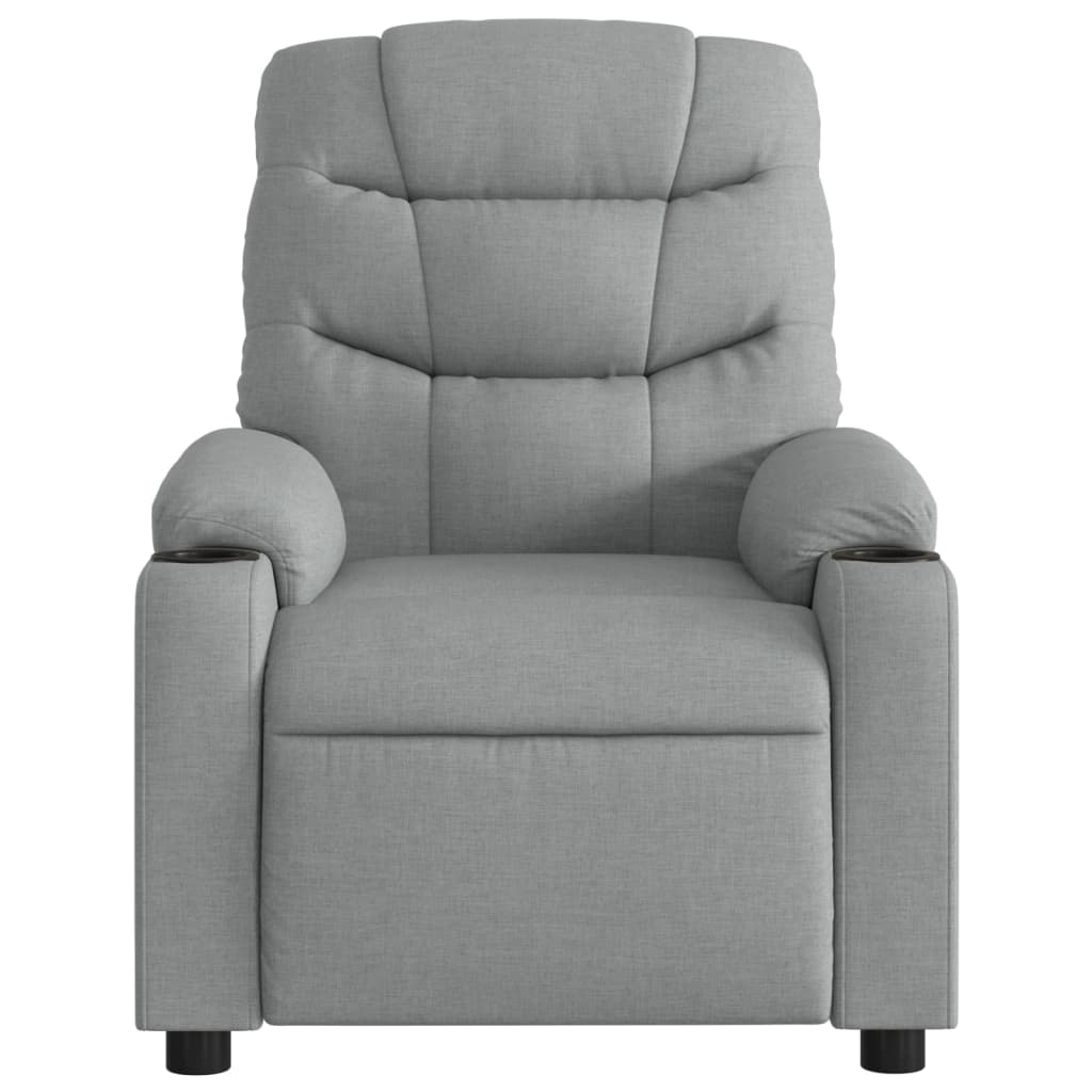 Fauteuil verstelbaar stof lichtgrijs