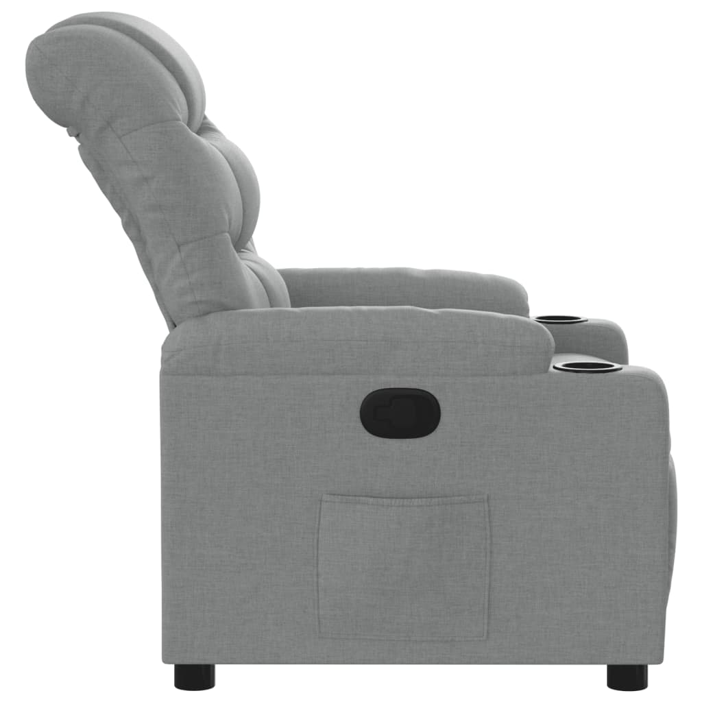 Fauteuil verstelbaar stof lichtgrijs