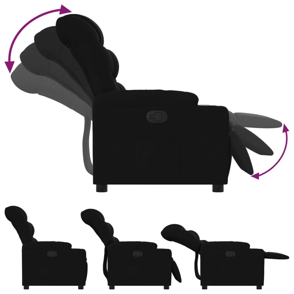 Fauteuil verstelbaar stof zwart