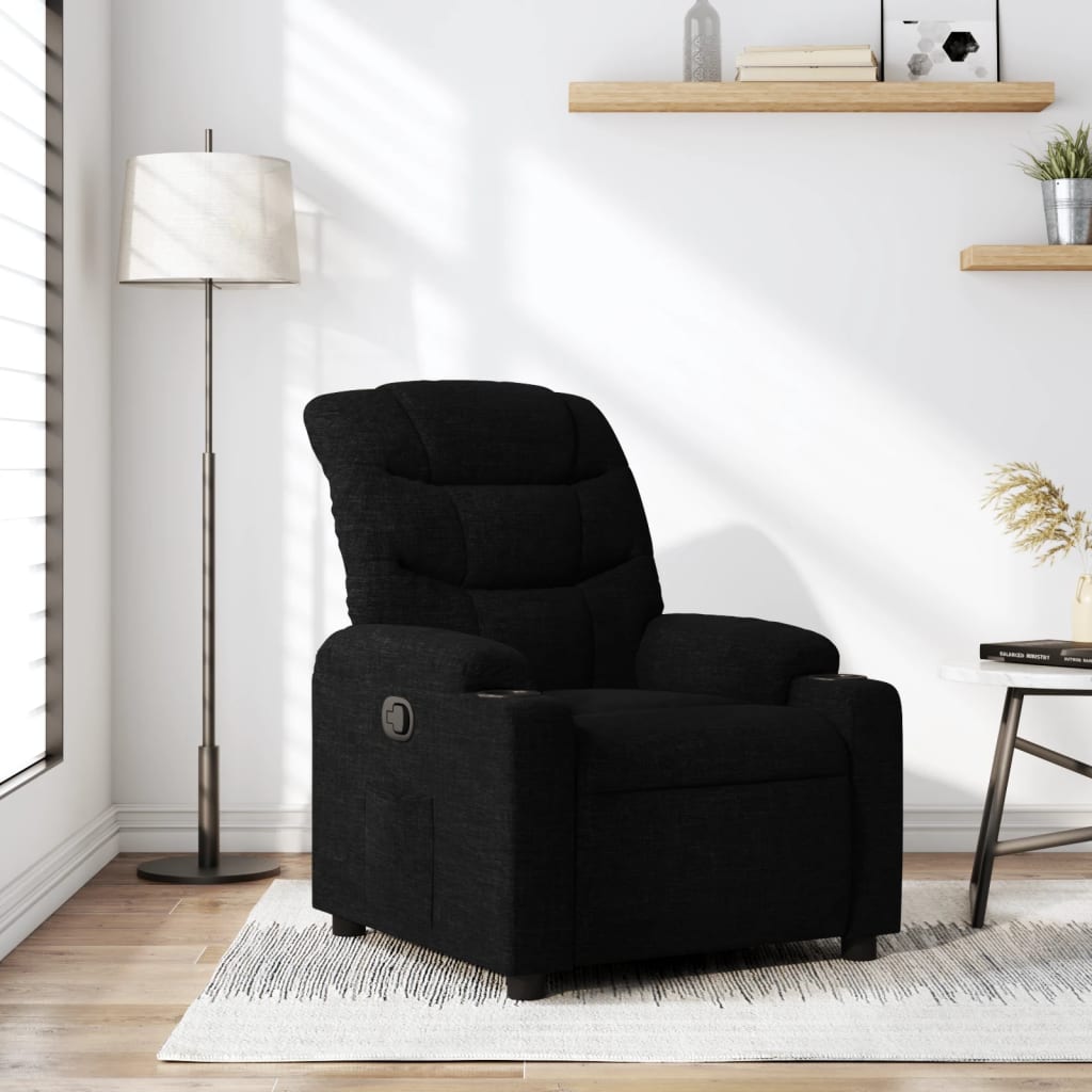 Fauteuil verstelbaar stof zwart
