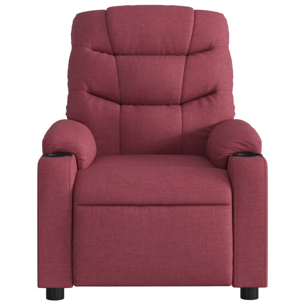Fauteuil verstelbaar stof wijnrood