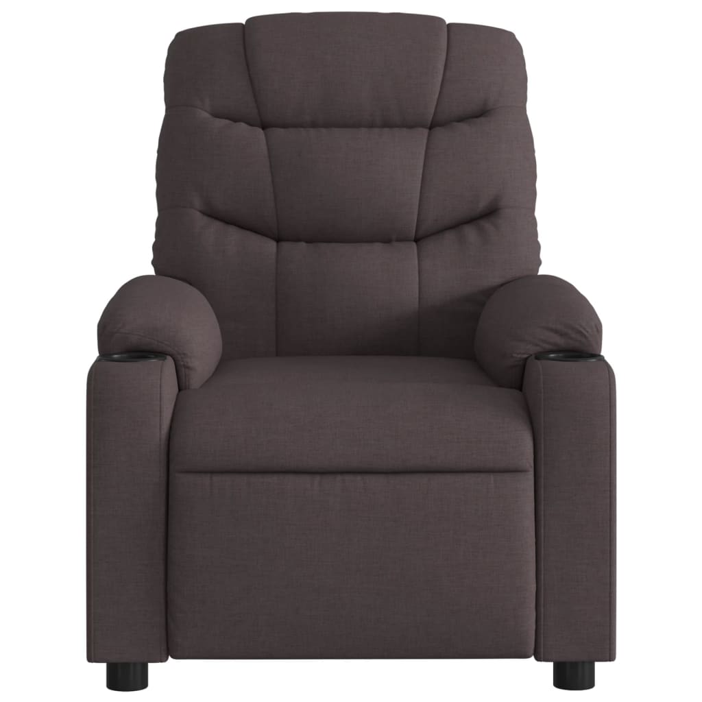 Fauteuil verstelbaar stof donkerbruin