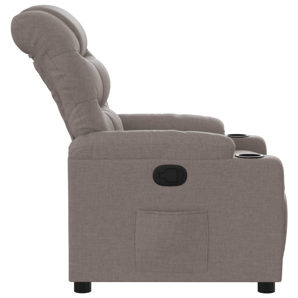 Fauteuil verstelbaar stof taupe