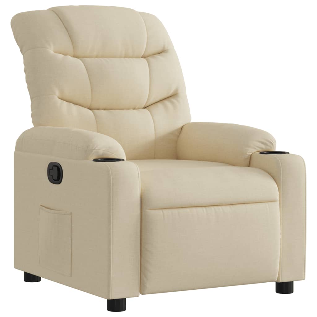 Fauteuil verstelbaar stof crèmekleurig
