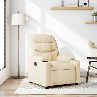 Fauteuil verstelbaar stof crèmekleurig