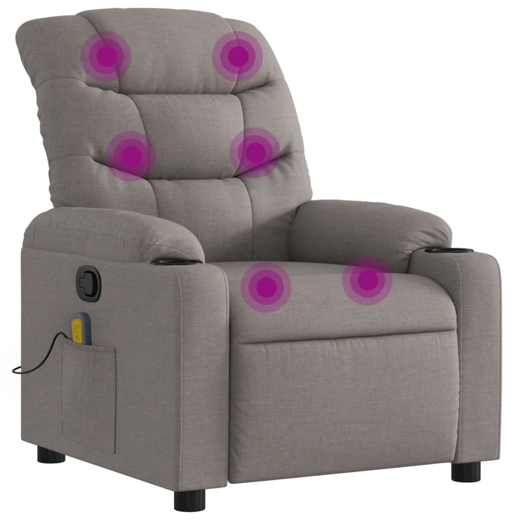 Massagestoel verstelbaar stof taupe