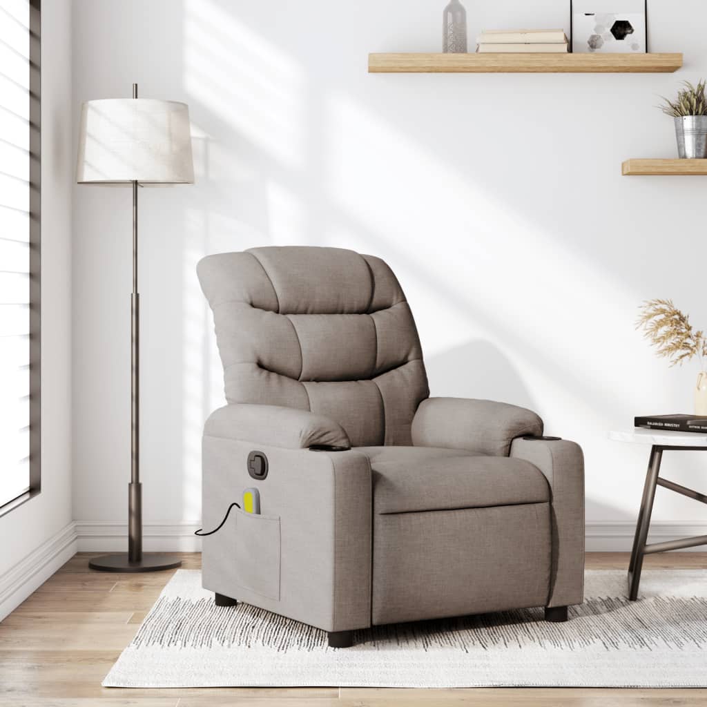 Massagestoel verstelbaar stof taupe