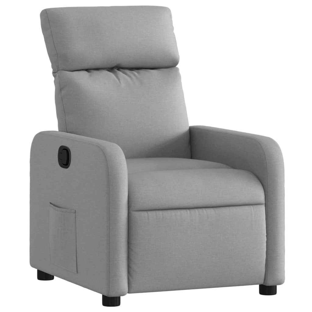 Fauteuil verstelbaar stof lichtgrijs