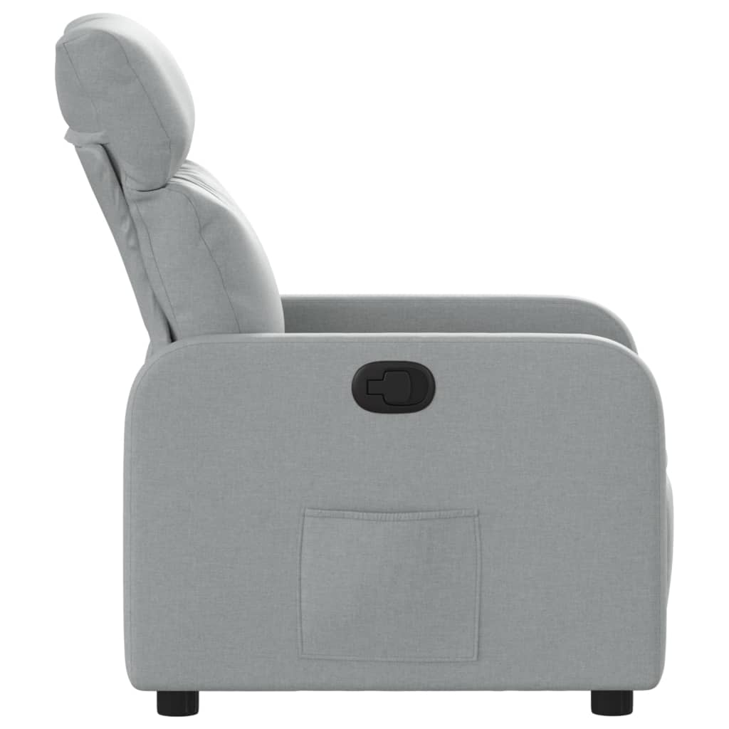 Fauteuil verstelbaar stof lichtgrijs