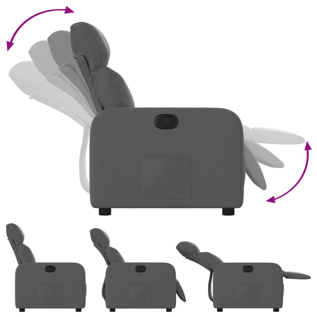 Fauteuil verstelbaar stof donkergrijs