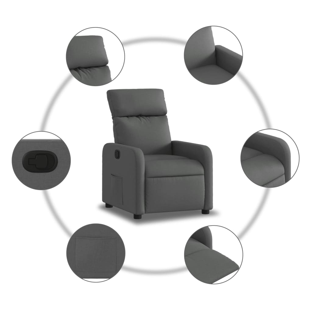 Fauteuil verstelbaar stof donkergrijs