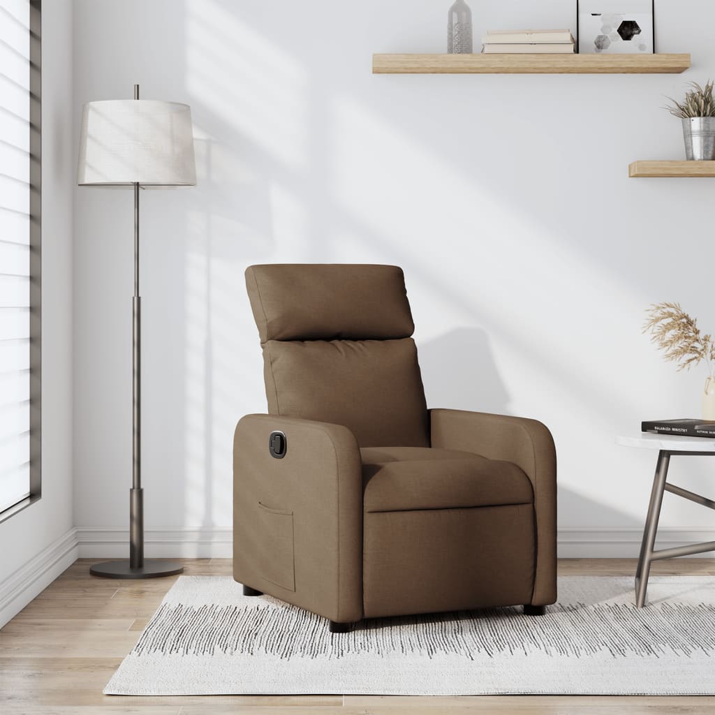 Fauteuil verstelbaar stof bruin