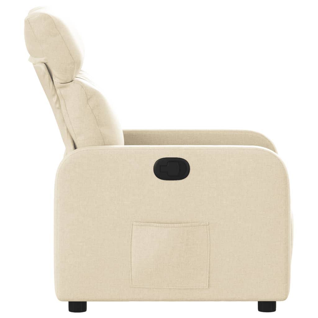 Fauteuil verstelbaar stof crèmekleurig