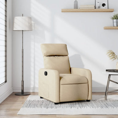 Fauteuil verstelbaar stof crèmekleurig