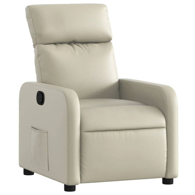 Fauteuil verstelbaar kunstleer crèmekleurig