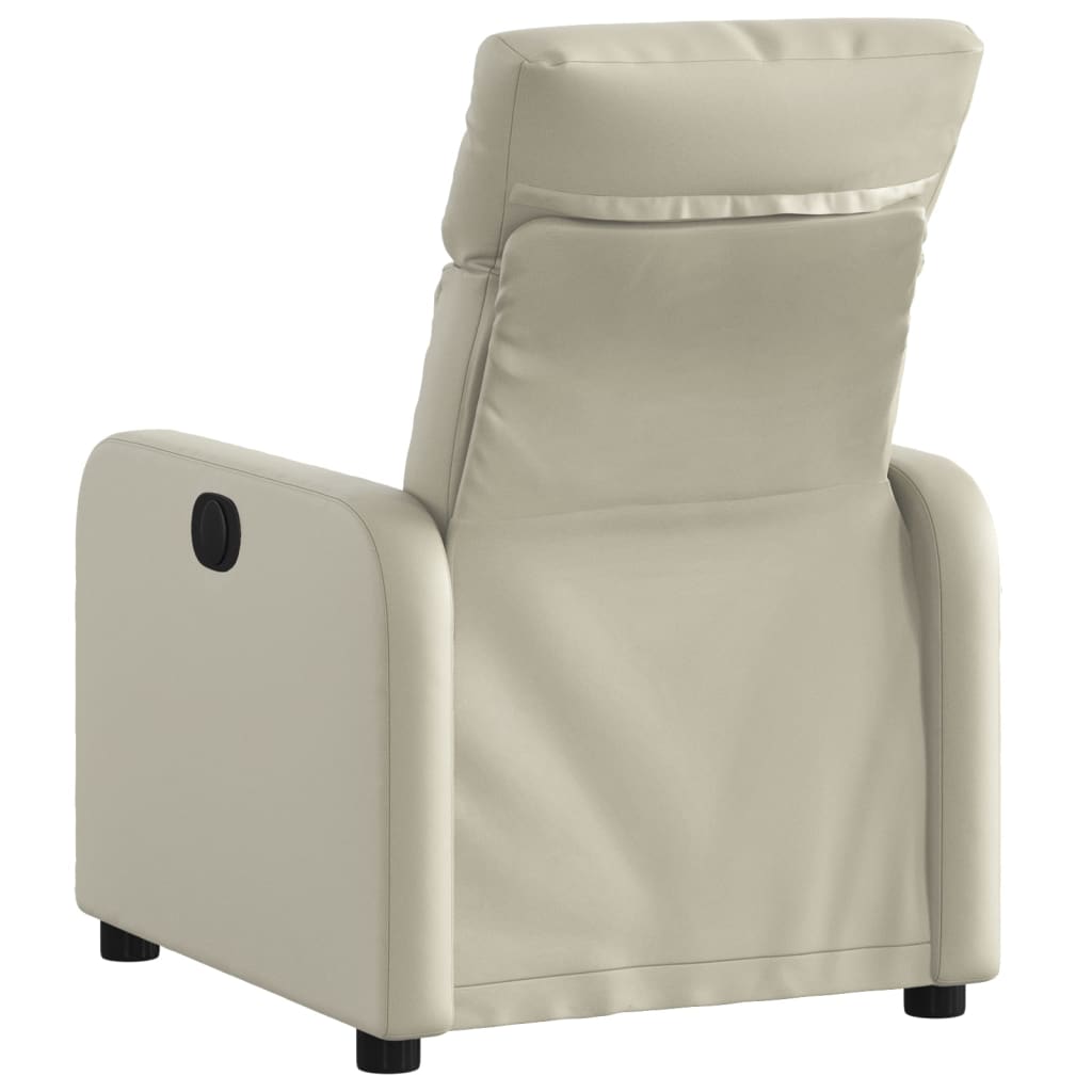 Fauteuil verstelbaar kunstleer crèmekleurig