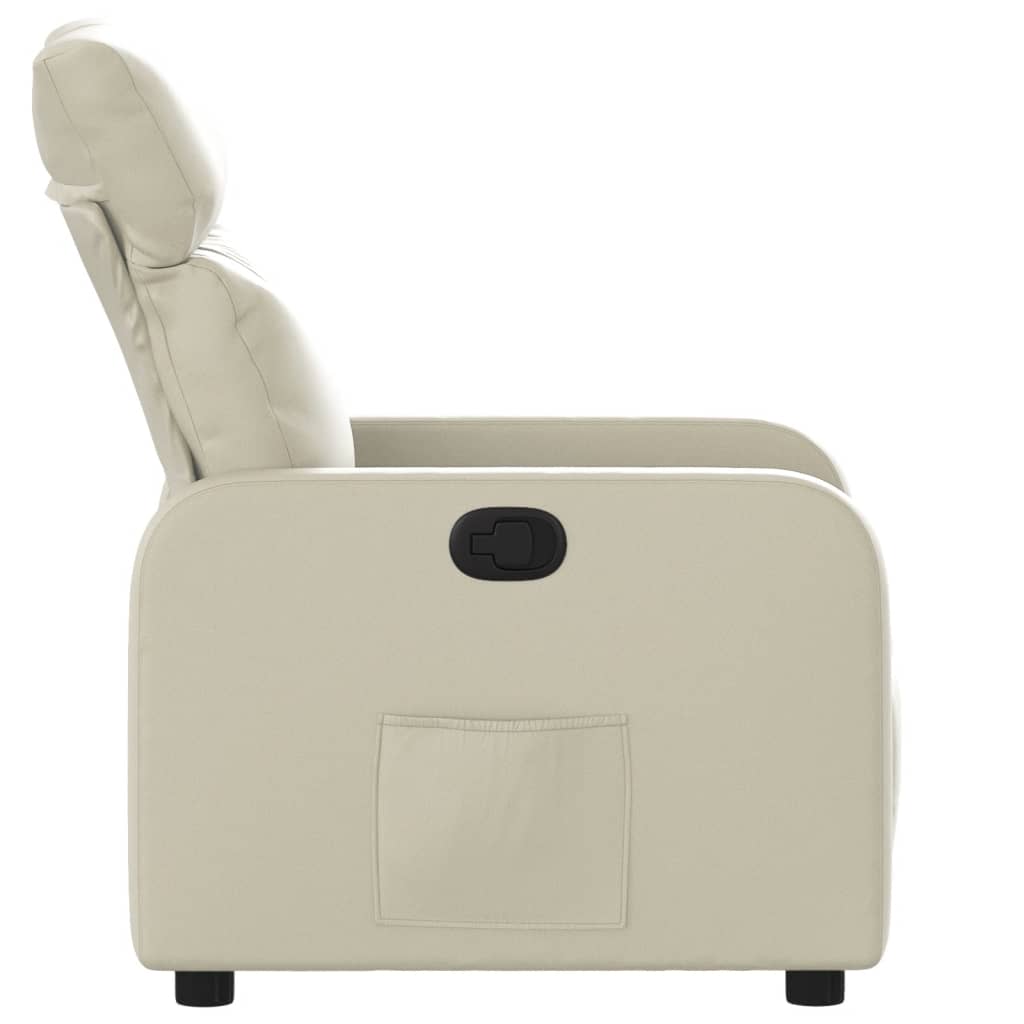 Fauteuil verstelbaar kunstleer crèmekleurig