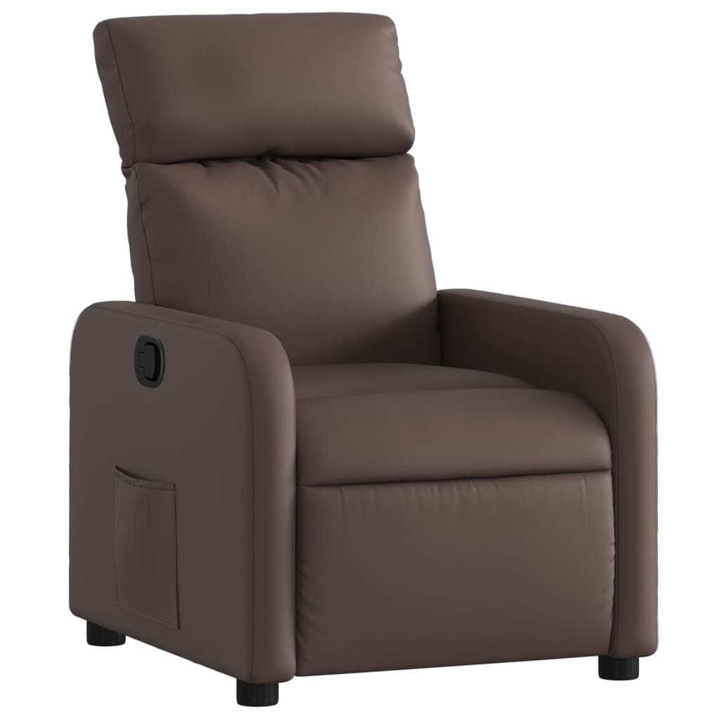 Fauteuil verstelbaar kunstleer bruin