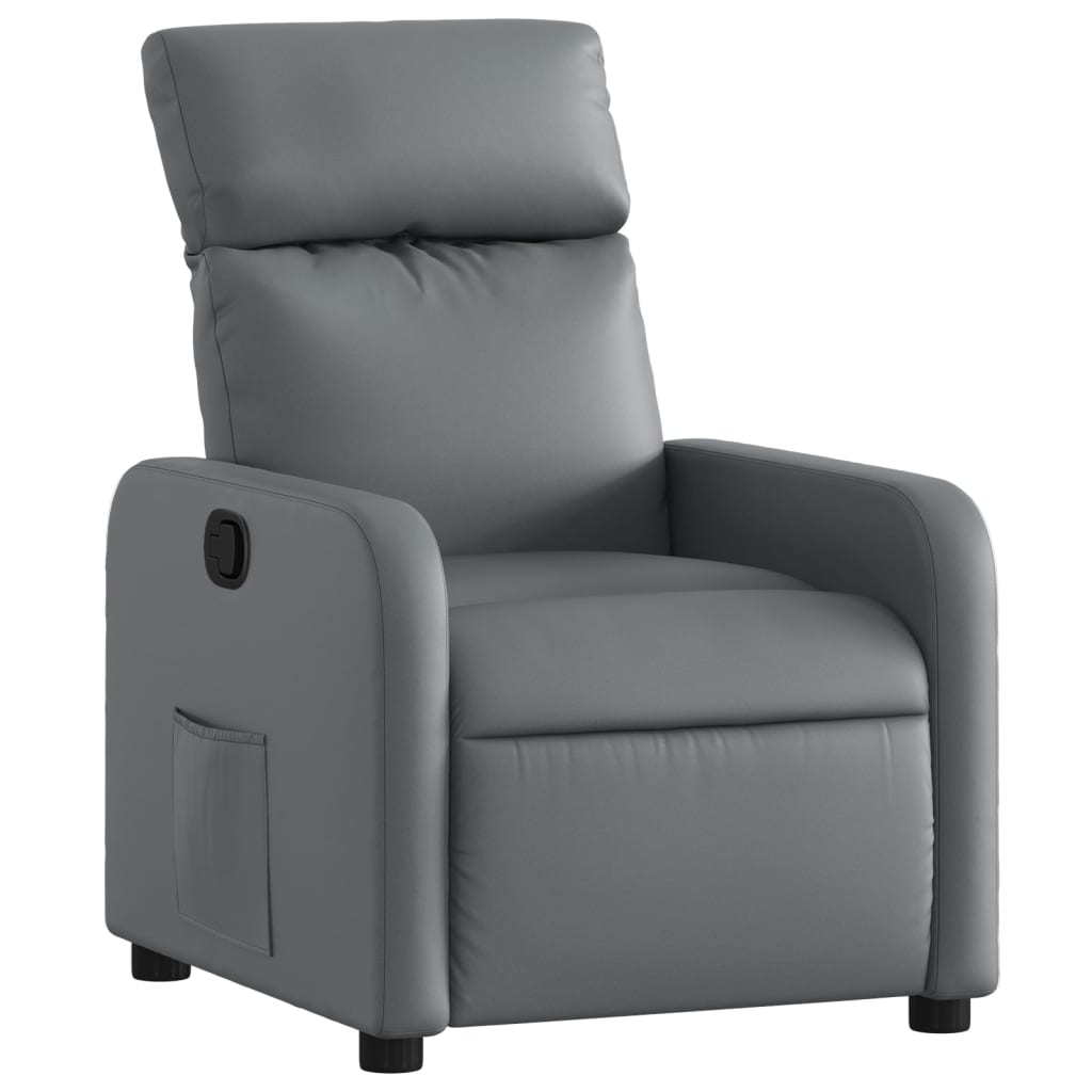 Fauteuil verstelbaar kunstleer grijs