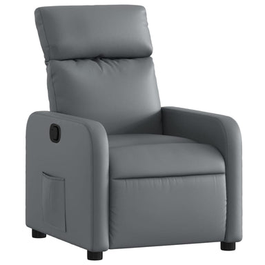 Fauteuil verstelbaar kunstleer grijs