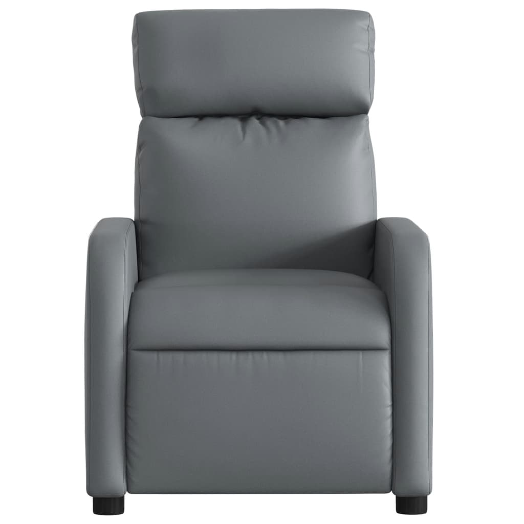 Fauteuil verstelbaar kunstleer grijs