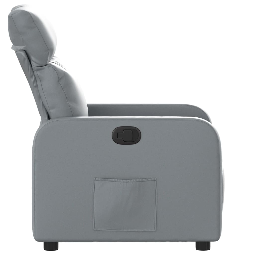 Fauteuil verstelbaar kunstleer grijs