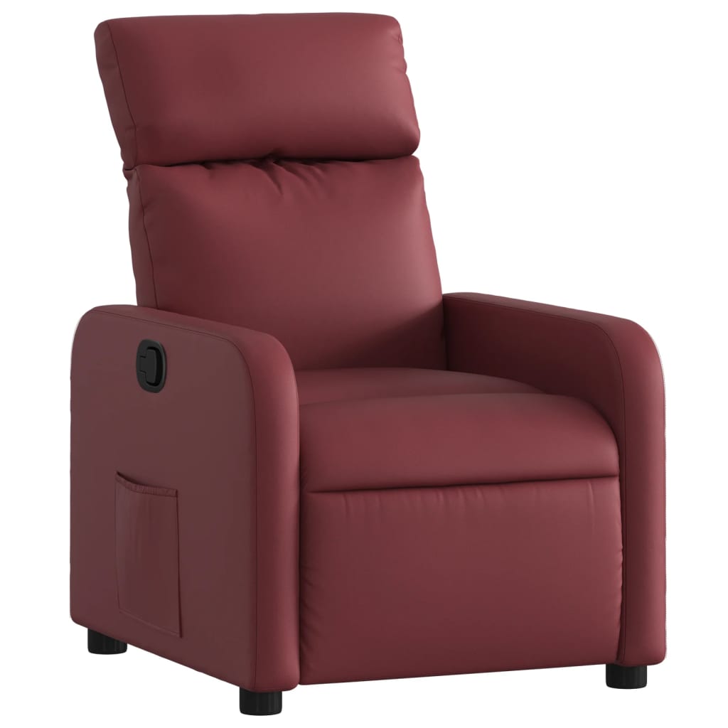 Fauteuil verstelbaar kunstleer wijnrood