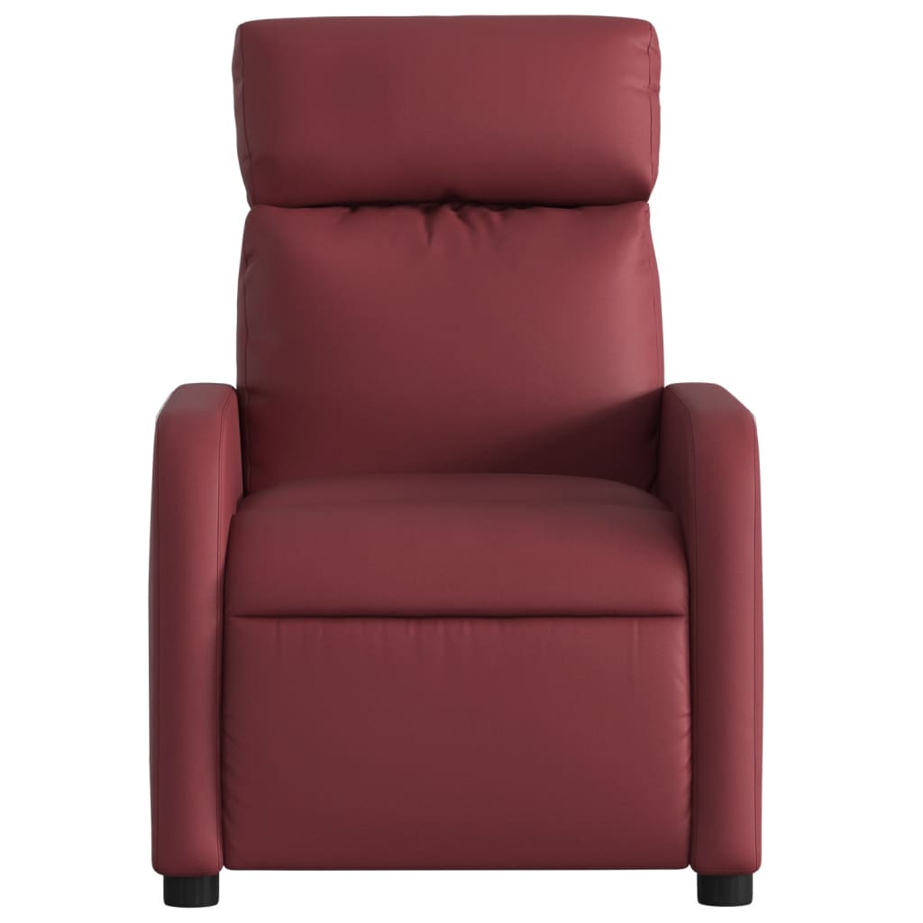 Fauteuil verstelbaar kunstleer wijnrood
