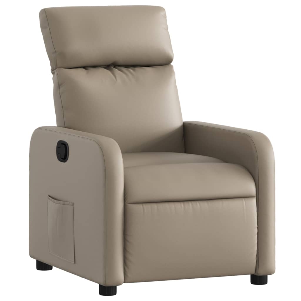 Fauteuil verstelbaar kunstleer cappuccinokleurig