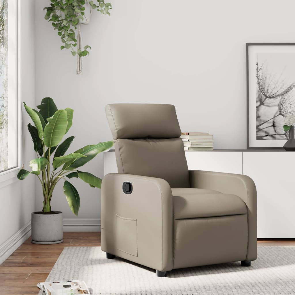 Fauteuil verstelbaar kunstleer cappuccinokleurig