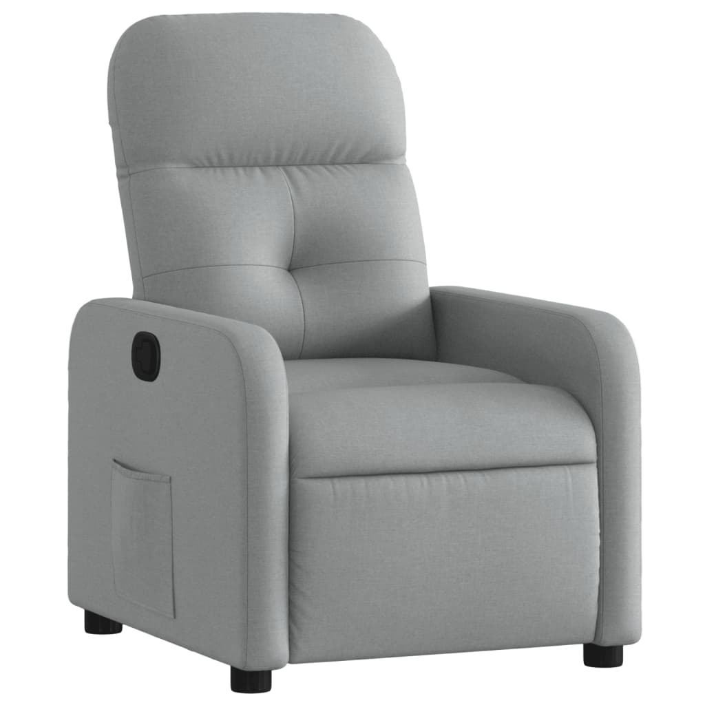 Fauteuil verstelbaar stof lichtgrijs