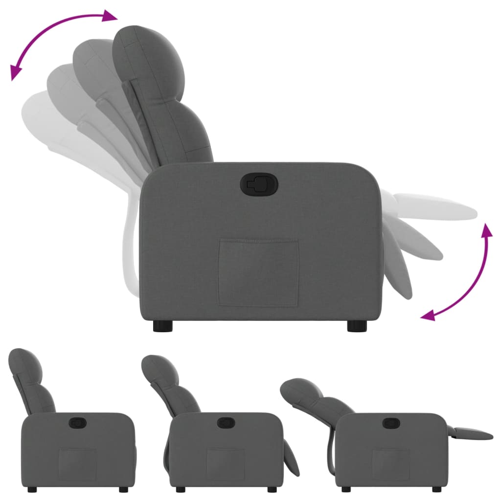 Fauteuil verstelbaar stof donkergrijs