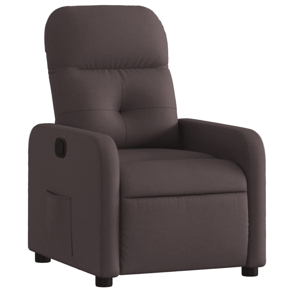 Fauteuil verstelbaar stof donkerbruin