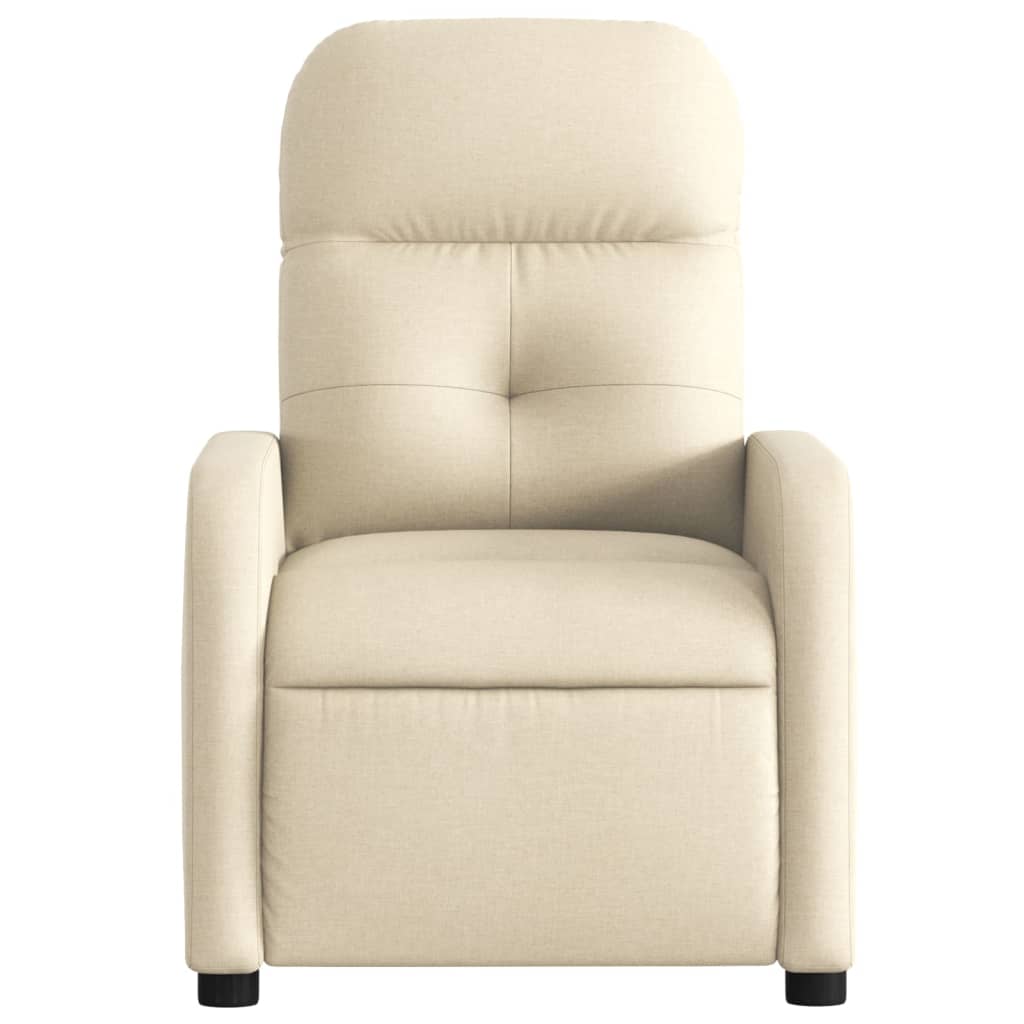 Fauteuil verstelbaar stof crèmekleurig