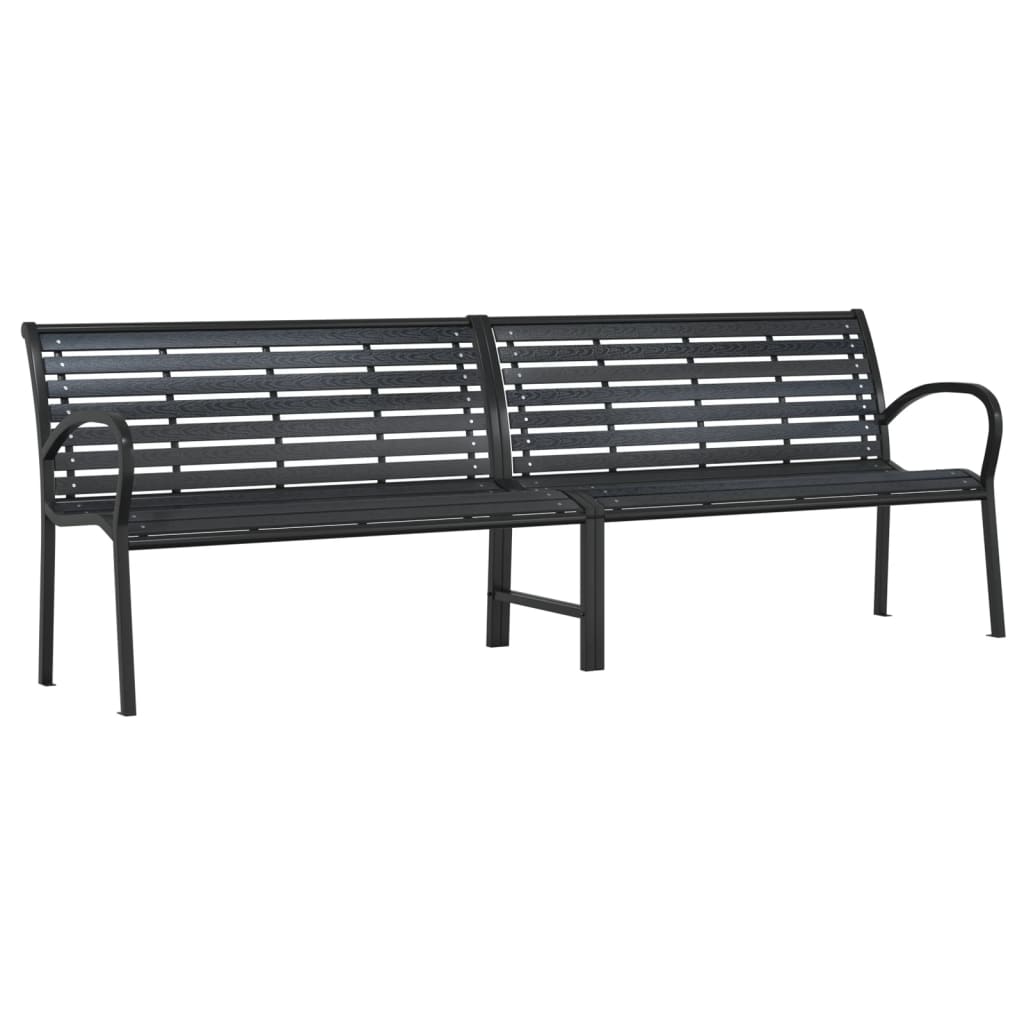 Tuinbank dubbel 231 cm staal en HKC zwart