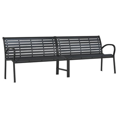 Tuinbank dubbel 231 cm staal en HKC zwart