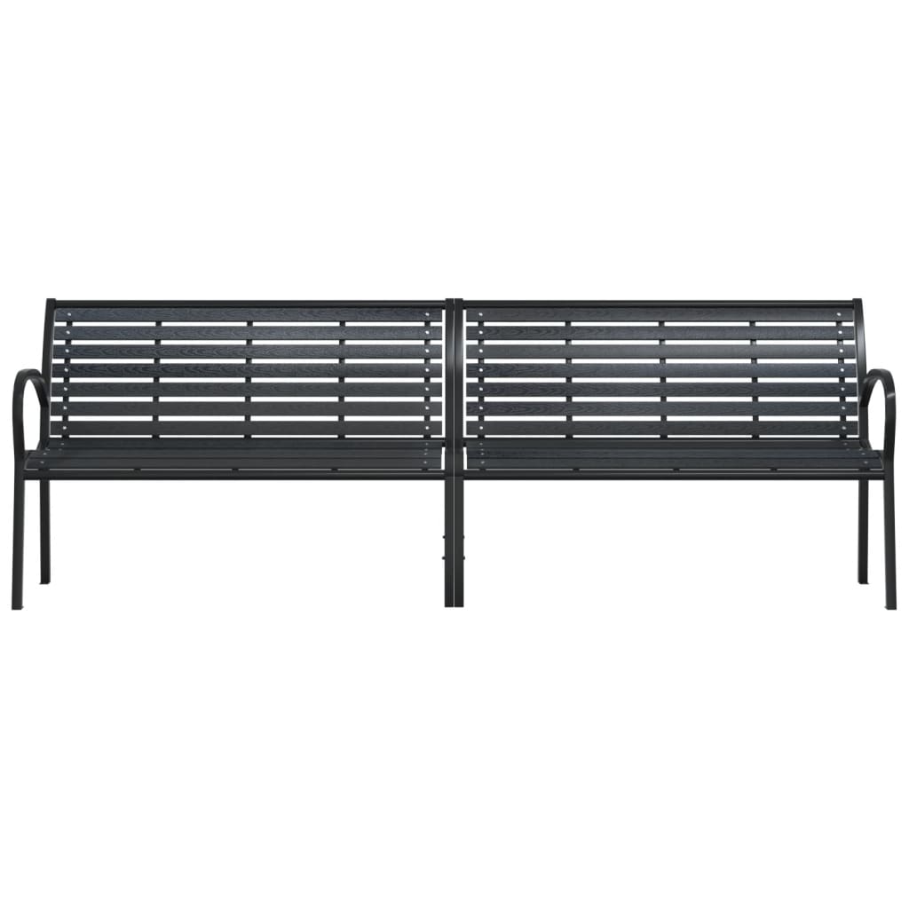 Tuinbank dubbel 231 cm staal en HKC zwart