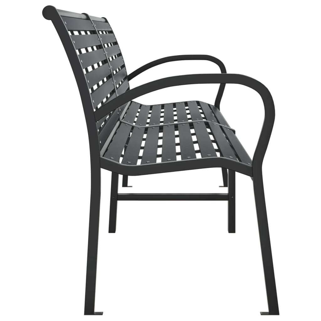 Tuinbank dubbel 231 cm staal en HKC zwart
