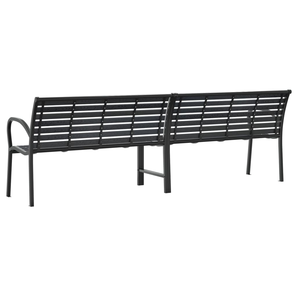 Tuinbank dubbel 231 cm staal en HKC zwart