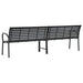 Tuinbank dubbel 231 cm staal en HKC zwart