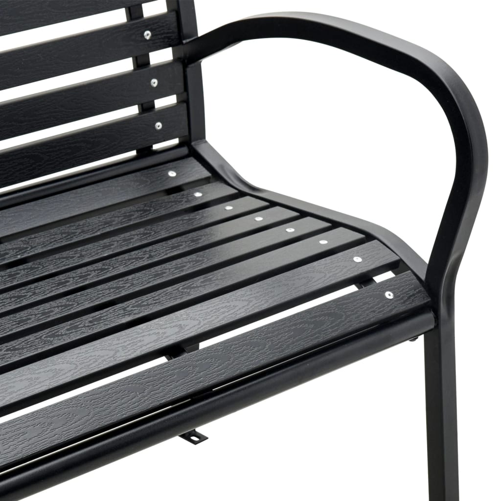 Tuinbank dubbel 231 cm staal en HKC zwart