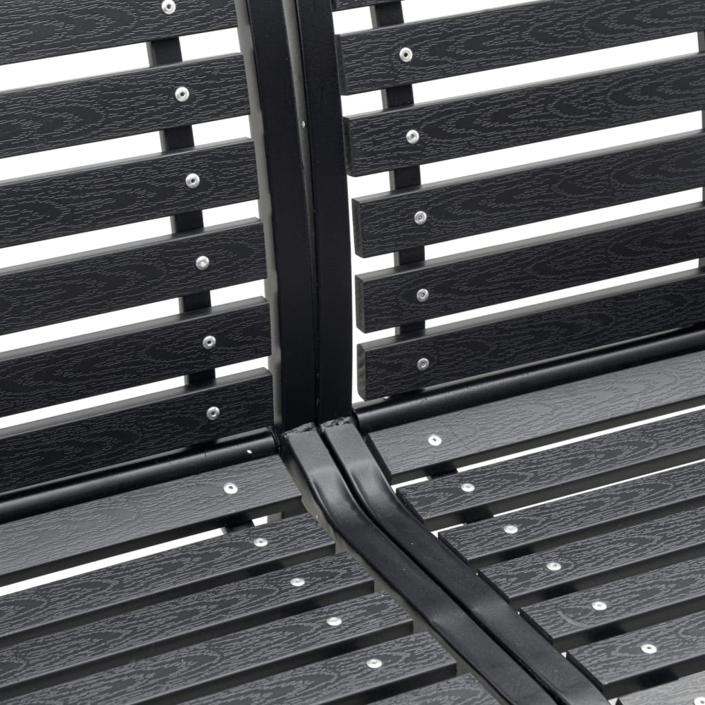 Tuinbank dubbel 231 cm staal en HKC zwart