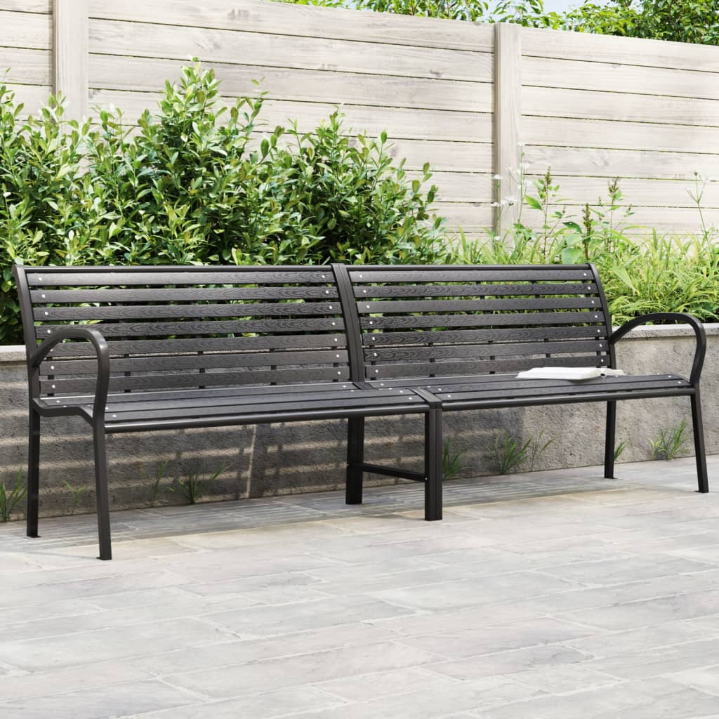 Tuinbank dubbel 231 cm staal en HKC zwart