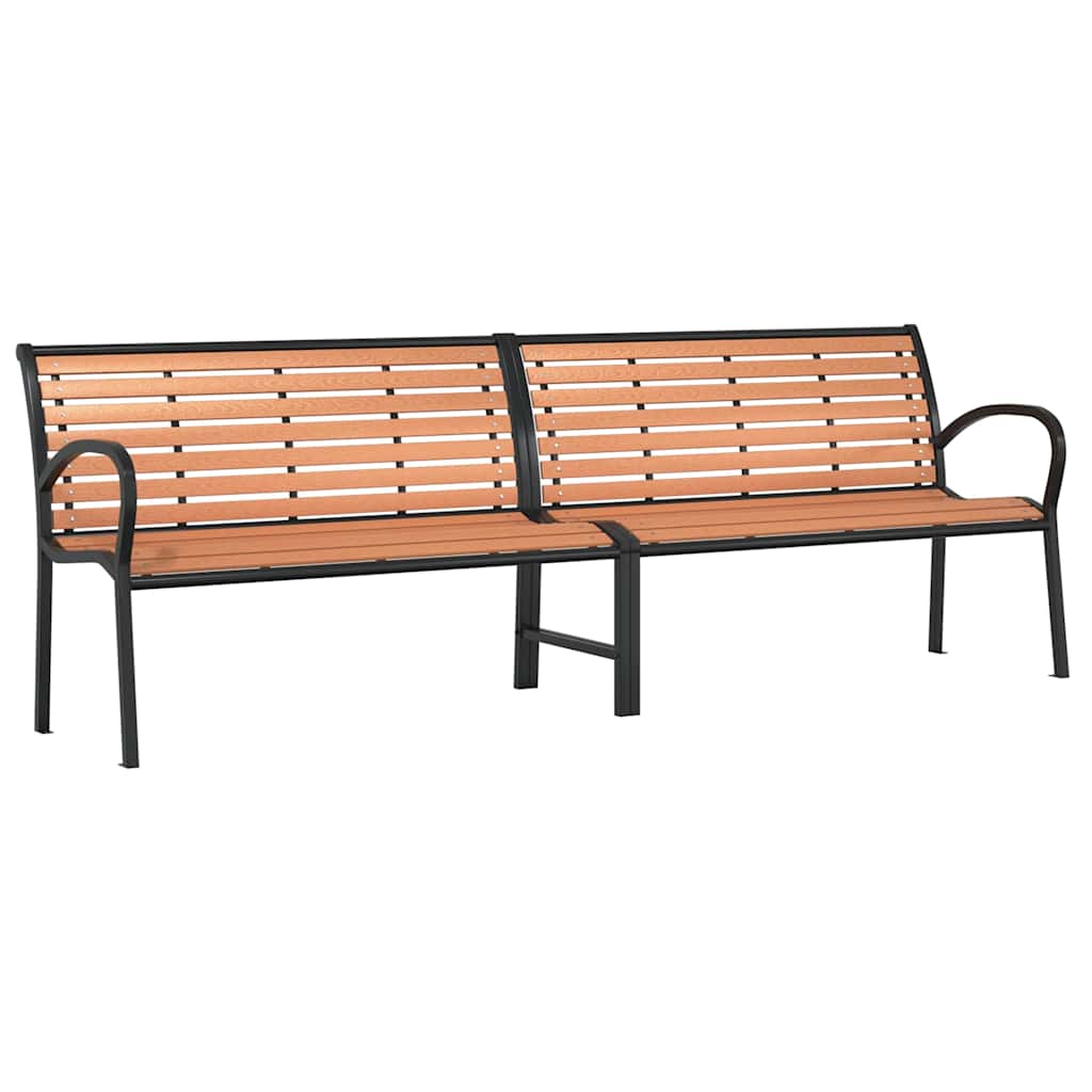 Tuinbank 231 cm hout en gepoedercoat staal bruin
