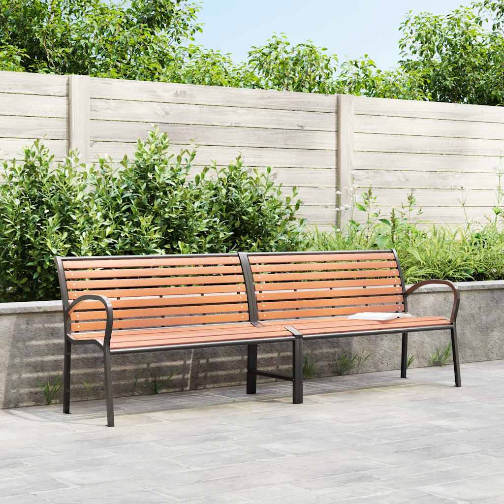 Tuinbank 231 cm hout en gepoedercoat staal bruin