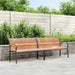 Tuinbank 231 cm hout en gepoedercoat staal bruin