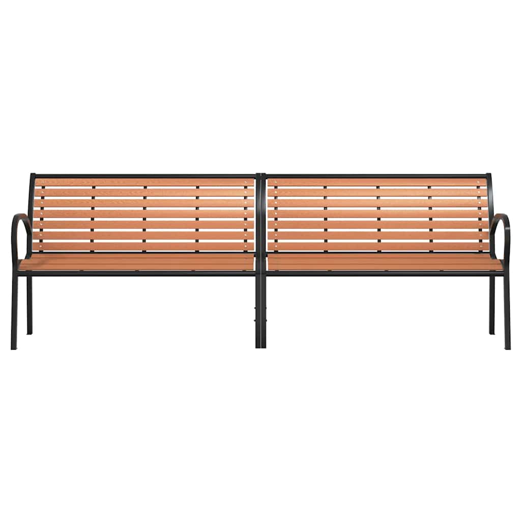 Tuinbank 231 cm hout en gepoedercoat staal bruin